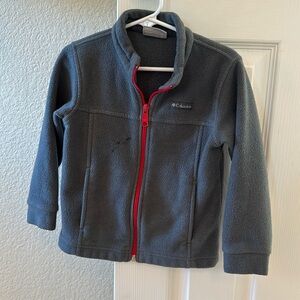 Great for play- Columbia zip up jacket gray and red toddler 4T